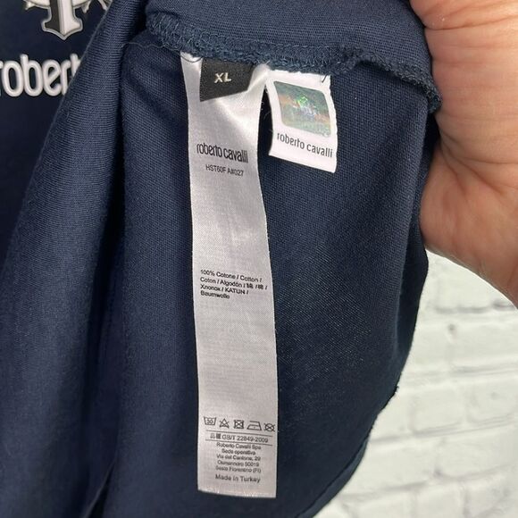 Roberto Cavalli Navy/white Gryphon Eagle tshirt XL cotton - Picture 4 of 5